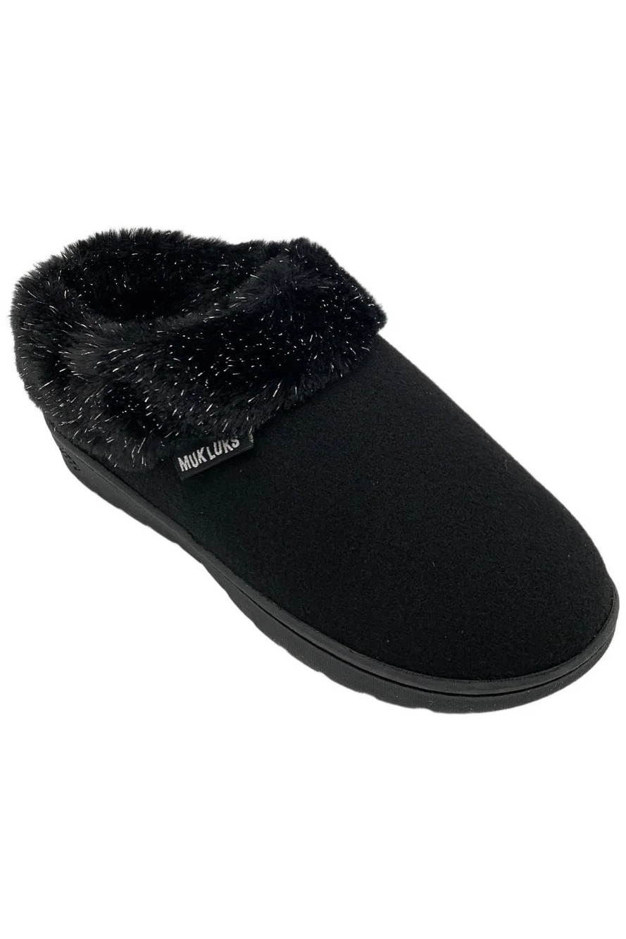 Muk Luks Women's Nony Ann Cozy Slippers Black -